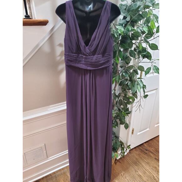 Levkoff Women Purple Polyester V-Neck Sleeveless Formal Long Maxi Dress Size M - Picture 6 of 13